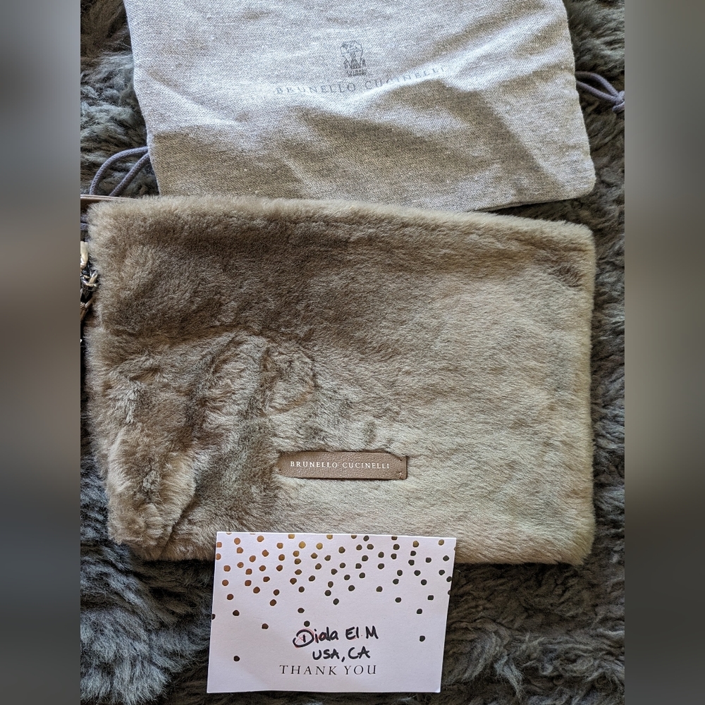 Brunello Cucinelli Genuine Fur Clutch.